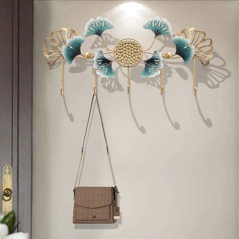 Super Slick Wall Mounted Coat Rack Keeps Entryway Looking Fresh, decorative design, 5 hooks, holds bags and coats.