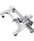Rock Solid Reciprocating Cycle Linear Actuator With Adjustable Metal Stand And Grippy Suction Base 12 Volt 80 Millimeter Stroke 95 Rpm mounted on a sleek metal framework.
