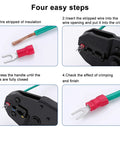 Insulated Fork Spade Terminal Connectors For 22 To 16 AWG Wires 0.5 To 1.5 Mm2 4.3 Mm Hole step-by-step crimping guide