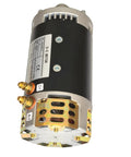 Brand New 24V DC Electric Motor For Genie Scissor Lift GS1930 Heavy Duty 4.5 HP Hydraulic Power Unit Replacement OEM Grade 40844GT side view with connectors