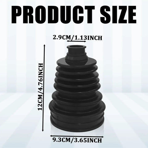 Durable Silicone CV Boot Repair Kit For Front Axle With Waterproof Boot Set And Stainless Steel Clamps, dimensions shown