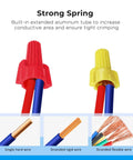 Red Winged Wire Connectors Nuts Pack Of 1000 For Quick Twist On Electrical Wire Ends Caps DIY Friendly 18-8 AWG Compatible