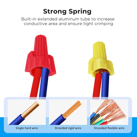 Red Winged Wire Connectors Nuts Pack Of 1000 For Quick Twist On Electrical Wire Ends Caps DIY Friendly 18-8 AWG Compatible