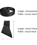 Medieval Sword Belt Frog Holster For Viking Swords, Lightweight Scabbard Sheath, size details, black leather material