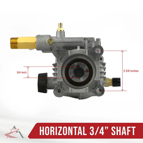 3/4 Inch Shaft 3000 PSI Pressure Washer Pump Replacement for Mi-T-M JP-2703-8MHB WP-2000-2MIB, 2.5 GPM, 3450 RPM, 4 Bolt Pattern, Inlet Connection, Max Water Temp 140F, Heavy-Duty Upgrade for Reliable Cleaning Jobs