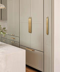Six Pack Antique Brass Cabinet Pulls With Base Plate Backplate 12.6 Inch Center Dope Retro Zinc Alloy Kitchen Drawer Handles installed on cabinets