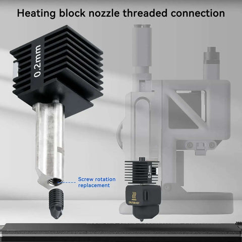 A1 Mini and A1 Hotend Print Head Kit With 0.2mm 0.4mm 0.6mm Nozzles, High Temperature Hardened Steel