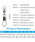 Beefy Stainless Steel Ball Bearing Snap Swivels For Fishing Heavy Duty Saltwater Interlock Tackle Snaps With Smooth Rotation 18.3 Pound Load Rating 25 Pack Line Connectors For Lures And Rigs, size #0