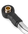 Close-up of the Stainless Steel Steering Link Set For Redcat Ascent-18 1/18 RC Crawler Upgrade with brass pivot and plastic rod end.