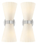 HWH Wall Sconces Set of 2, Indoor Up Down Wall Light, 5HZG97B-2W-2PK BN, brushed nickel base with frosted glass shades.