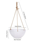 4 Pack 10 Inch Hanging Planter Baskets For Outdoor And Indoor Plants With Drain Holes Speckled White, Durable Woven Plant Pots