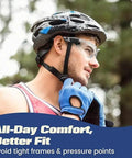 Wraparound Safety Glasses With Anti Fog Shield And Uv400 Guard Built Different For All Day Hustle Top Shelf, worn by a man in cycling gear.