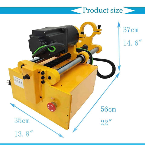 BEILOCKERY 110V hole drilling machine, yellow heavy-duty pipe boring equipment with black motor (front view)