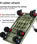 Adjustable Aluminum Folding Dolly With Six Wheels Heavy Duty Portable Hand Truck For Moving Boxes Groceries Luggage And More Includes Elastic Straps For Easy Transport And Rock Solid Stability, green six-wheel base