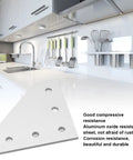 Five Piece Flat Tie Plate Aluminum Alloy 5 Hole Mending Plate Bracket shown with kitchen backdrop