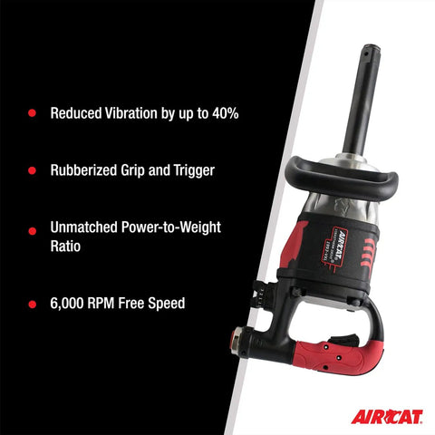 Straight Up Heavy Duty 1 Inch Straight Pneumatic Impact Wrench With Vibrotherm Drive And Rubber Grip 2300 Ft Lbs Torque Crushes Rusty Bolts Fast Extended Anvil Real Deal Air Tool