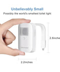 Hand holding rechargeable toilet night light with motion activated sensor, 2.2 x 2.8 inches, perfect gift idea for 2025