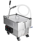 Commercial Deep Fryer Oil Filter Machine With High Efficiency 300W Pump Ideal For Kitchen And Restaurant Use, stainless steel design.