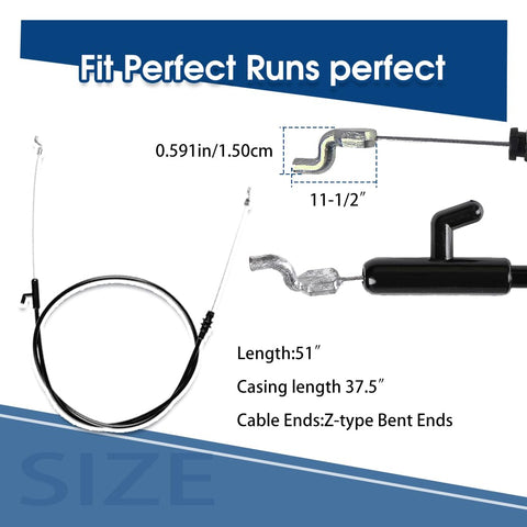 Replacement Control Cable For Lawn Mowers Throttle And Brake Fits MTD Craftsman Yard Machine Force Troy Bilt TB110 TB230 Bolens Murray Lawn Boy And Similar Models 04661A 946-04661A 746-04661A 746-04661 946-04661