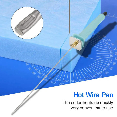 Handheld Hot Wire Foam Cutter Kit Pro Grade For Styrofoam And Craft Foam 12V 2A Electric Cutting Pen 20cm Wire in use on foam