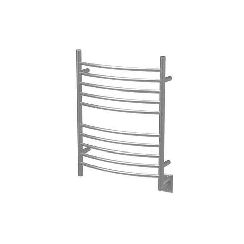 Curved 10 Bar Wall Mounted Towel Warmer Hardwired Electric Bath Towel Heater for Fast Drying Towels and Robes in Modern Bathrooms