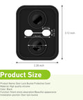 Heavy Duty Silicone Car Door Strike Protectors 4 Pack Self Stick Latch Covers For Universal Cars Vans And Trucks Noise Blocking Pads To Keep Your Daily Driver Quiet And Ding Free Black measurement image showing dimensions and details.