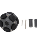 58Mm Wheel For Robot Kits Built To Take A Beating, Double Row Rotating Directional Wheel With Hub For Motor Axle, Perfect For Ground And Inverted Setups, Supports Up To 3kg Load, Durable Robot Wheel For Guide Rails And Turntables with screws and axle housings.