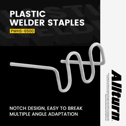 1200 Piece Stainless Steel Wave Shape Welding Staples Heavy Duty Auto Repair Kit With 0.6mm And 0.8mm Staples For Bumpers Dashboards Lamps And Plastics Modern DIY And Pro Grade Weld Supply image of a stainless steel wave-shaped staple with notch design for adaptability.