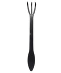 Three Piece Bonsai Root Rake Set With Three Prong Rake And Flat Edge Spatula, Hand Forged Carbon Steel Garden Tool For Root Loosening And Repotting, About Eight Point Seven Five Inches Long, Durable Bonsai Care Kit. Three-prong rake view
