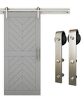 Classic Interior Sliding Barn Door Kit With Two Piece Track 72 Inch Satin Nickel Finish Supports One Door Up To 220 Lbs