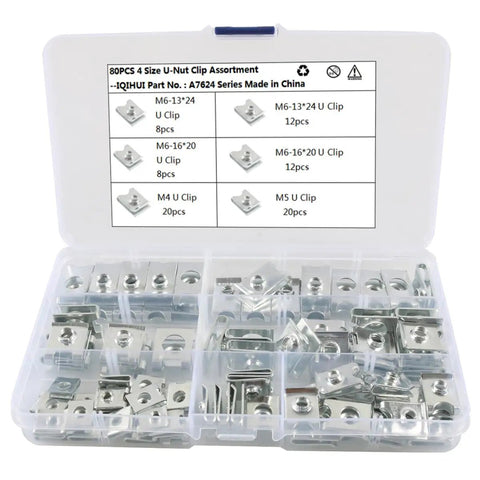 Knockout Deal 80 Pcs Automotive Screws Plastic Push Rivets Fender Bumper Panel Clips Self Locking Retainer Fasteners For Your Whip And Truck Assorted Sizes 4 5 6 Mm Durable Trim Hooks Nailed It Every Time in a clear organizer box.