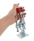 Heavy Duty Galvanized Toggle Latches For Toolbox And Draw Chest With Quick Release Pull Mechanism offers 2183lbs holding capacity in hand.