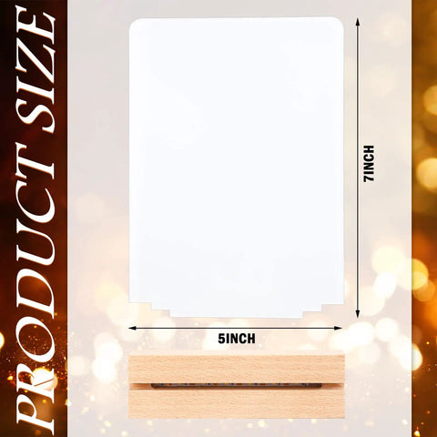 Six Pack Sublimation LED Photo Frames With Wood Stand 5 By 7 Inch USB Powered Night Lights Blank Frames For Heat Press Printing