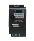 Beefy Power 0.75 to 5.5KW VFD AC 220V 380V Variable Frequency Drive Inverter for 3 Phase Motors with Precise Speed Control Frequency Converter Industrial Grade Motor Controller for CNC Pumps Fans and Conveyor Systems, black unit front view