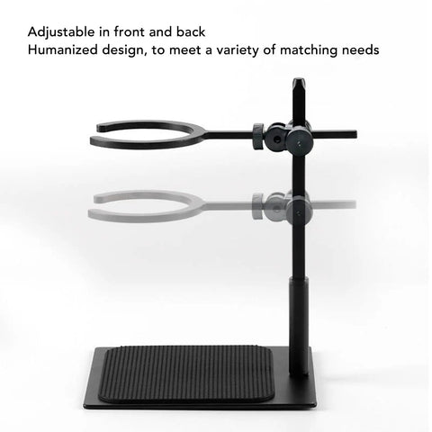 Adjustable black aluminum pour over coffee dripper stand for the Total Game Changer Pour Over Coffee Dripper Stand Set.