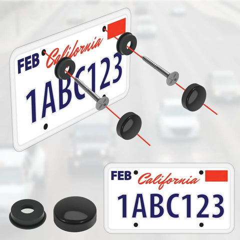 20 Pairs License Plate Screw Caps With Washers, Black Plastic Bolts, Universal Anti Theft Frame Covers for easy and secure fit