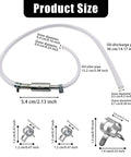 Universal Brake Bleeder Hose Kit For Cars And Motorcycles With One Way Check Valve, showing hose dimensions and clamps
