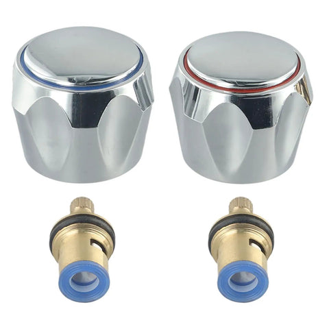 4 Pack Shower Knob Replacement Kit One Half Inch Faucet Handle Handwheel Replacement Heads with washers displayed