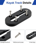 Universal Kayak Gear Track Mount Kit With Low Profile Rails For Fishing Rod Holder Cup Holder Paddle Holders And Anchor Cleats 4 Piece Set Compatible With Most Rail Systems For Offshore And Lake Adventures. 4-inch ABS mount with screws