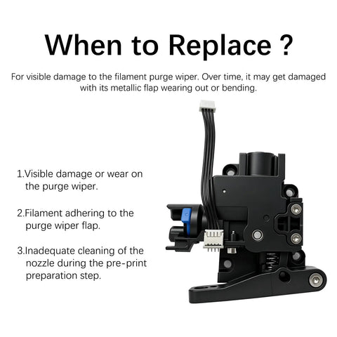 Upgraded V2 Filament Feeding Assembly For AD5X 3D Printer Direct Drive Extruder Kit, black plastic and cable purge wiper module