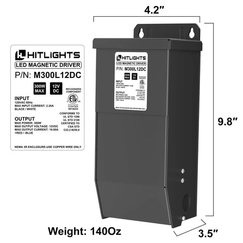 300 Watt Dimmable LED Driver With 110V AC To 12V DC Transformer Magnetic Power Box for LED Strip Lights Constant Voltage View
