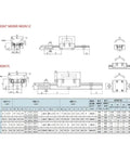 Technical drawing of Two Piece Linear Guide Rails And Four Slide Blocks Set For Precision Motion 15C Size 100 To 500mm Range.