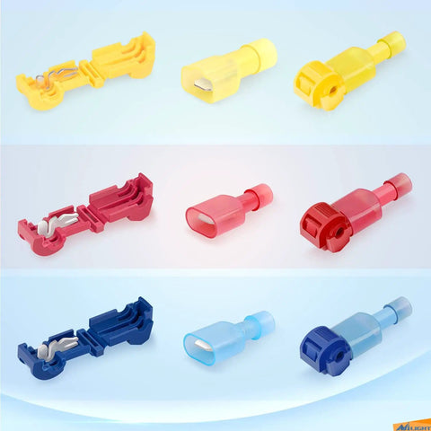 360 Piece T Tap Wire Connectors Self Stripping Quick Splice Electrical Terminals Insulated Male Disconnect Spade Assortment Kit