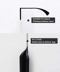 Edge Black Concealed Finger Pulls showing board fit and spacing, aluminum matte black finish, suitable for boards under 1 inch thick.