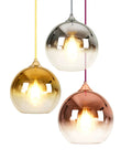 Gradient Silver Glass Globe Pendant Light With Adjustable Cable Dope Sleek Spherical Glass Hanging Fixture Perfect For Kitchen Island