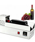 Premium Stainless Steel Electric Heat Shrink Wrapping Machine For Wine And Olive Oil Bottles with automatic sealer and grapes.
