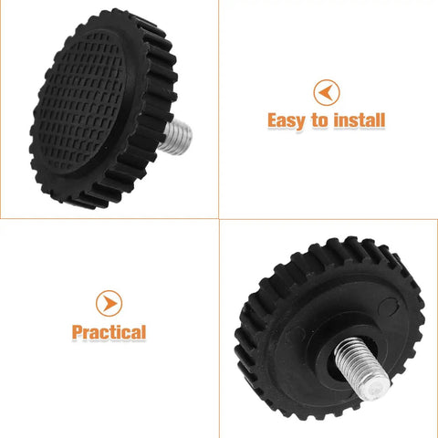 Stainless Steel Feet For Digital Kitchen Scales With Non Slip Rubber Bumpers Universal Replacement Parts For Precision Cooking And Baking Built To Last, shown in close-up, highlighting rubber texture and iron core.