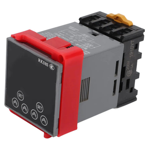 Time Relay Delay Timer With LCD Display Pro Grade 3 Modes 0.01S 9999H Delay Range Rugged Industrial Automation Electrical Component With Flame Retardant Housing AC110V Copper Galvanized Alloy Pins, front view