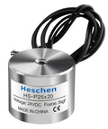 Heavy Duty DC 24V Suction Cup Electromagnet Locks Down Steel With Knockout Eleven Pound Pull Dead Fast Zero Residual Release Fits Twenty Five By Twenty Millimeters, 5kg force