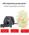 Beast Mode Industrial Dust Collector Blower 6 Speed Blowing And Suction Vacuum For Garage Milling Machines Quiet Copper Motor 1200W High Rpm Workshop Cleanup Leader with ABS plastic housing and double-sided blower blades.